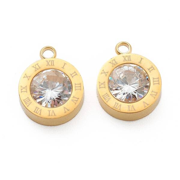 304 Stainless Steel Rhinestone Charms
