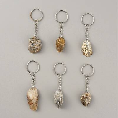 Nuggets Natural Geode Agate Cave Pendant Keychain
