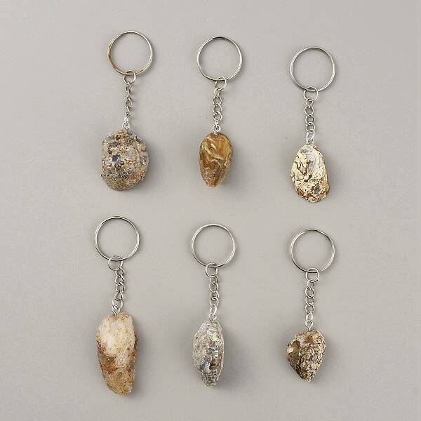 Nuggets Natural Geode Agate Cave Pendant Keychain