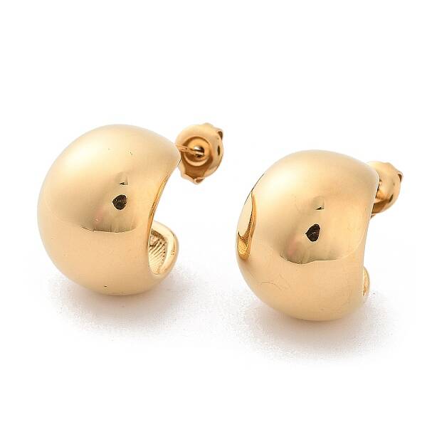 304 Stainless Steel Round Stud Earrings