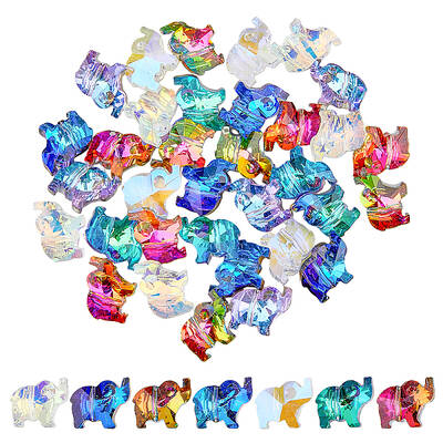 35Pcs 7 Colors Transparent Glass Beads