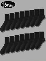 Men's Solid Color Crew Socks, Medium Tube Socks, Basic Casual Comfortable Breathable Socks for Daily Wear, Cozy  Socks for Me...
