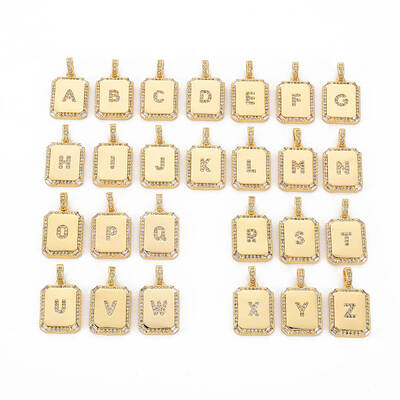 Brass Micro Pave Cubic Zirconia Pendants