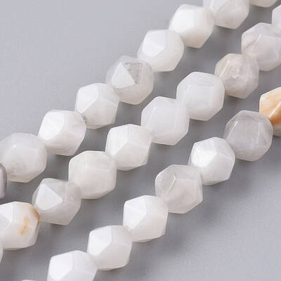 Natural White Crazy Lace Agate Beads Strands