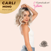 JBEXTENSION CARLI MONO Monofilament Handmade Wig 6X5 Full Monofilament Hand Tied Top Wig 14 Inches Mix Blonde Wave Mono Lace ...