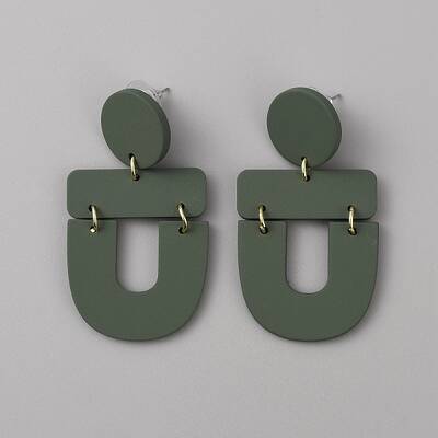 Acrylic Geometry Dangle Stud Earrings