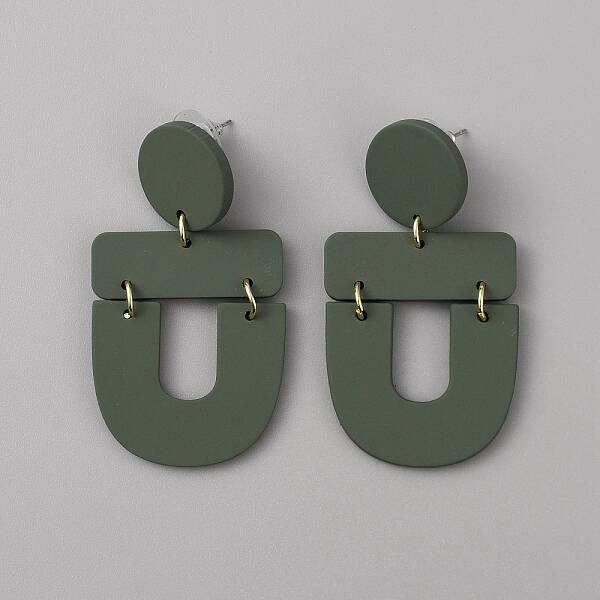 Acrylic Geometry Dangle Stud Earrings