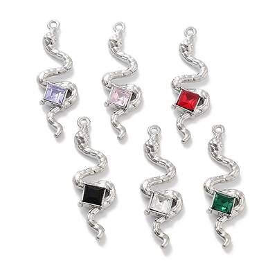 Rack Plating Alloy Rhinestone Pendants