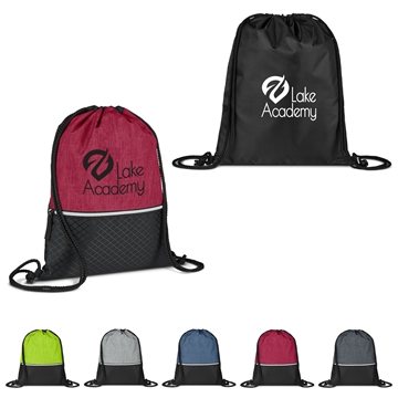 75 Customized Crosshatch Heather Drawstring Backpack - 22lb ...