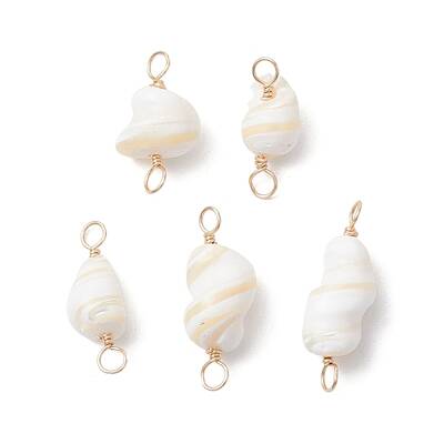 Natural Conch Shell Connector Charms