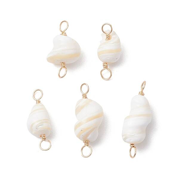 Natural Conch Shell Connector Charms