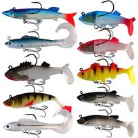 FINXTIDE Soft Fishing Lures 10Pcs Pre-Rigged Jig Head Paddle Tail Soft Plastic Swimbaits for Bass Trout Walleye Crappie Fishi...