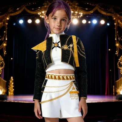 KPop Demon Hunter Girls Costume 2-Piece Set | TikTok Trending Jacket & Skirt for Halloween Cosplay, Dance Performance, Party ...