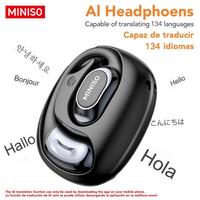 MINISO MS156 AI Headphones True Wireless Bluetooth Earphones Open Ear Earbuds with 134 Languages Translation,Smart Headset wi...