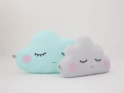 Set of 2 Pillows - Mint Large Cloud Pillow and Small Cloud Pillow (5 colors)