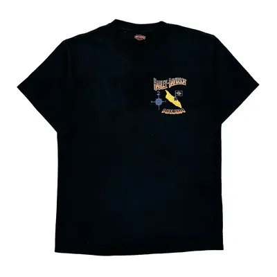Aruba Harley Davidson Graphic T-Shirt - Medium Black Cotton