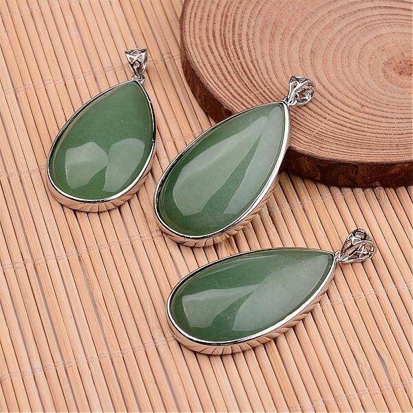 Natural Green Aventurine Big Pendants