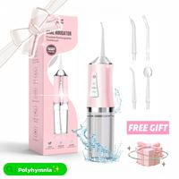 Polyhymnia Portable Oral Irrigator, Rechargeable Water Flosser,  with 4 Counts Jet Tips, Waterproof Teeth Cleaner toothbrush ...