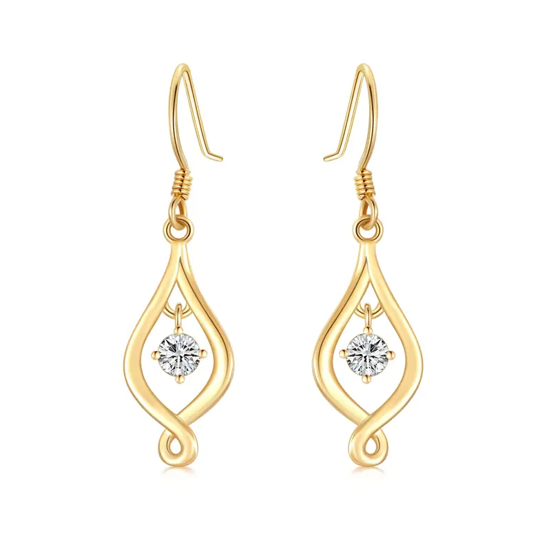 9K Gold Moissanite Celtic Spiral Knot Earring Sets