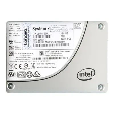 00YK213 Lenovo 480GB Multi-Level Cell SATA 6Gb/s Hot-Swappable 2.5-Inch Solid State Drive