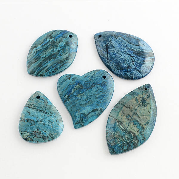 Natural Blue Crazy Agate Pendants