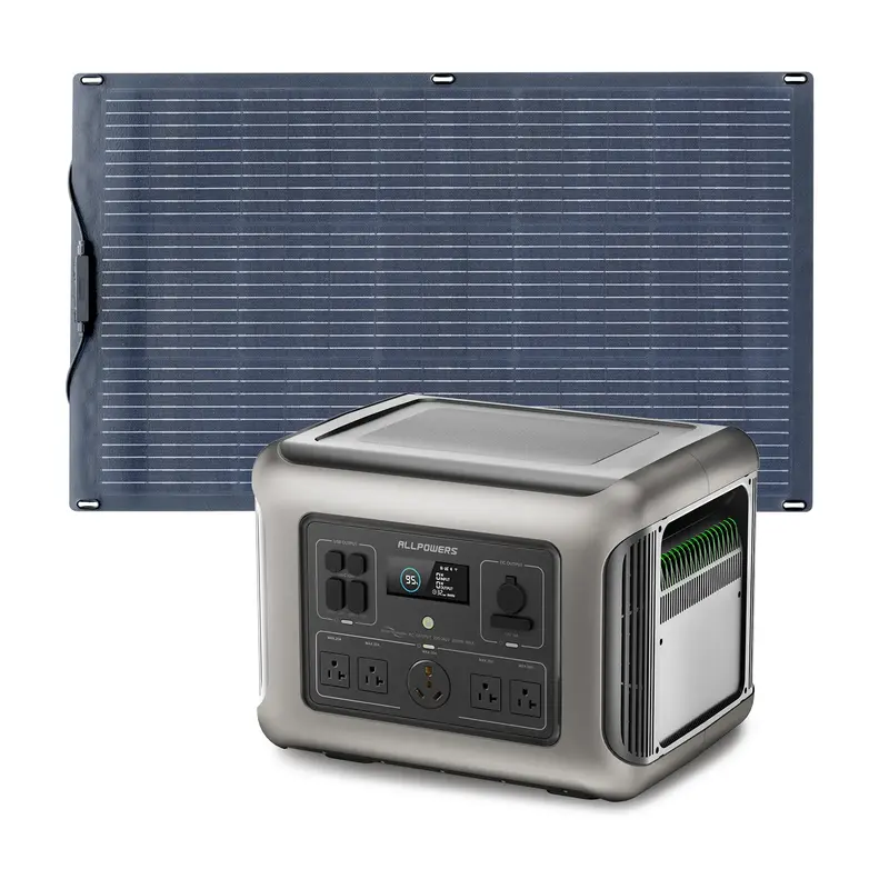 ALLPOWERS 2500W Solar Generator (R2500 + SF100 100W Flexible Solar Panel) R2500 + SF100 100W Solar Panel