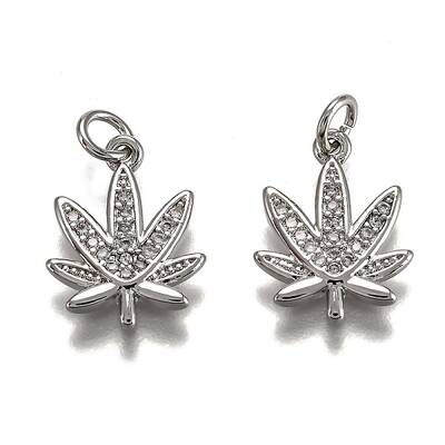Brass Micro Pave Cubic Zirconia Charms