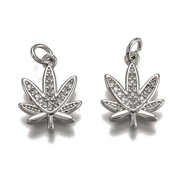 Brass Micro Pave Cubic Zirconia Charms