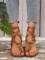Women's Fashionable Plain Color Flat Sandals, Casual Versatile Sandals for Summer, Lightweight Breathable Comfortable Shoes f...