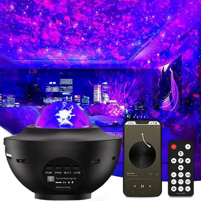 USB Powered Star Projector, Galaxy Projector with Remote Control, 3 in 1 Night Light Projector with Built-in BT Music Speaker...