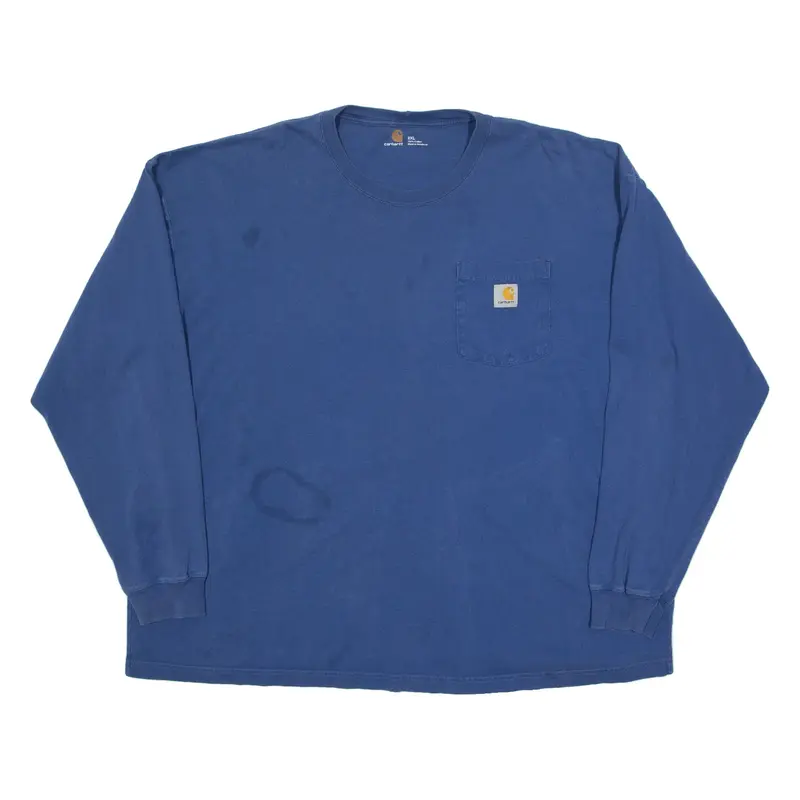 CARHARTT Mens T-Shirt Blue Long Sleeve Crew Neck 2XL
