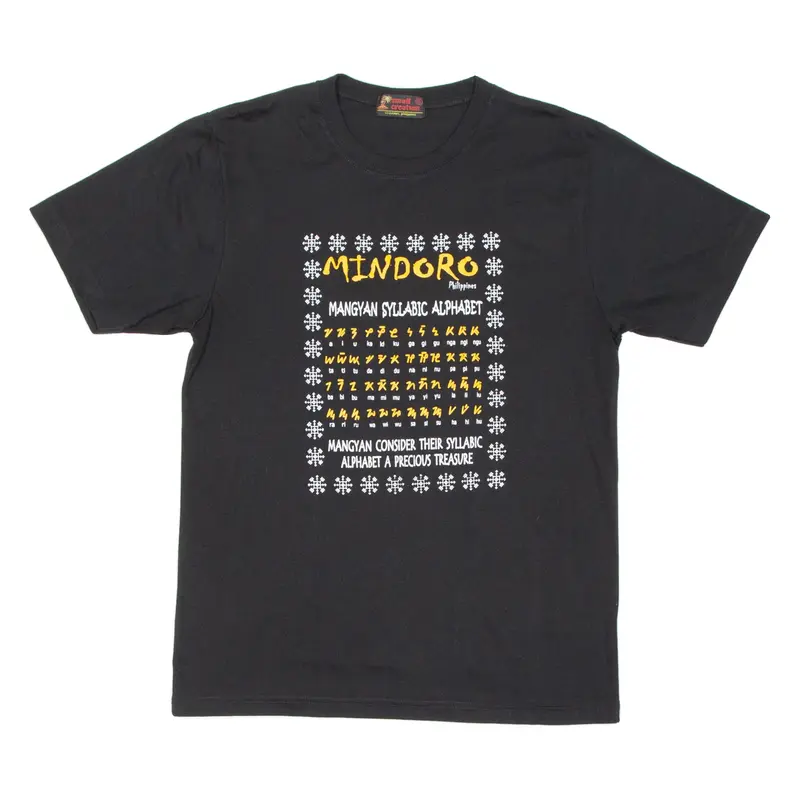 SMALL CREATION Mangyan Syllabic Alphabet Mens T-Shirt Black XL