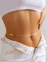 Women's 2024 Trendy Chain Decor Waist Belt, Casual Minimalist Waist Chain for Jeans Short Skirt, Fashion Body Jewelry for Wom...