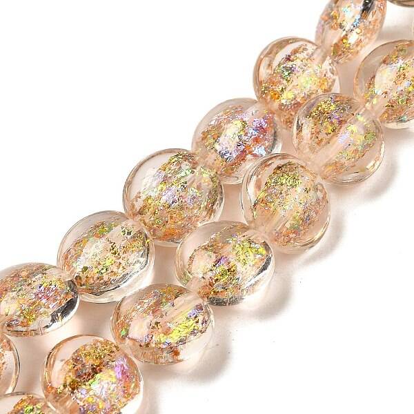 Handmade Dichroic Foil Glass Beads Strands