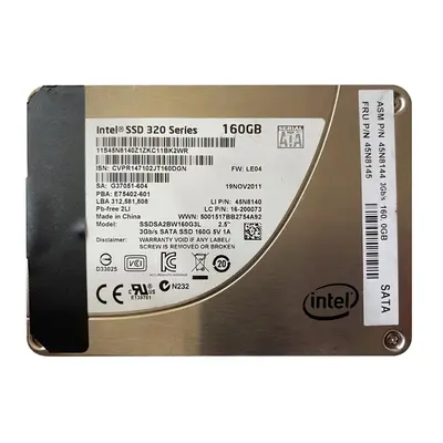 45N8144 Lenovo 160GB Multi-Level Cell SATA 3Gb/s 2.5-Inch Solid State Drive