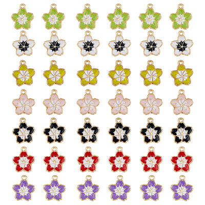 70Pcs 7 Colors Alloy Enamel Pandants