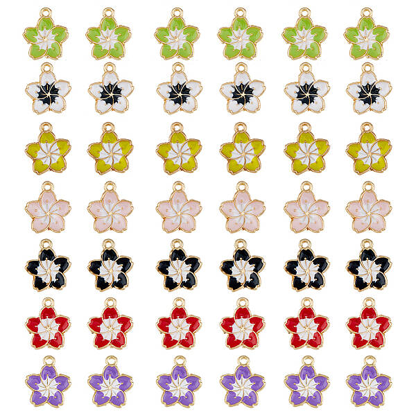 70Pcs 7 Colors Alloy Enamel Pandants
