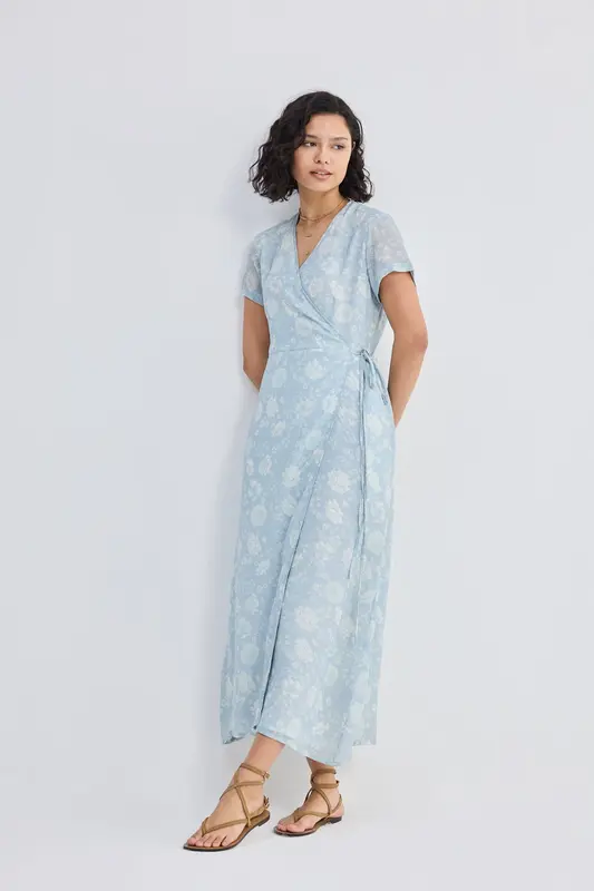 Maxi Wrap Dress in Florals | Color: Floral Whispers | Size: M