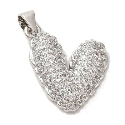 Mother's Day Brass Micro Pave Clear Cubic Zirconia Pendants