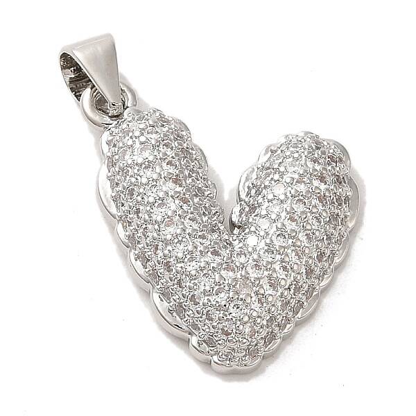 Mother's Day Brass Micro Pave Clear Cubic Zirconia Pendants