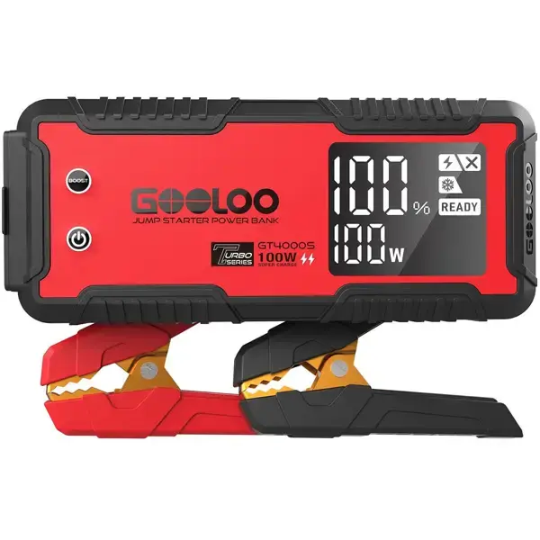 GOOLOO GT4000S Jump Starter 4000 Amp Car Starter 100W Two-Way Fast-Charging Portable Car Battery Charger Booster Pack for 10L...