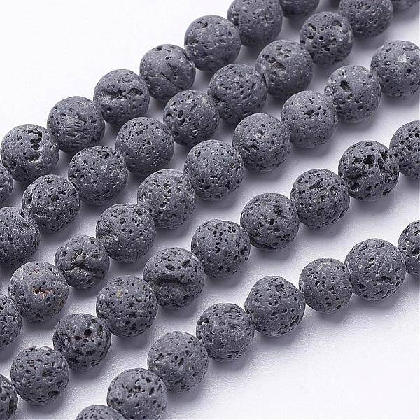 Unwaxed Natural Lava Rock Bead Strands
