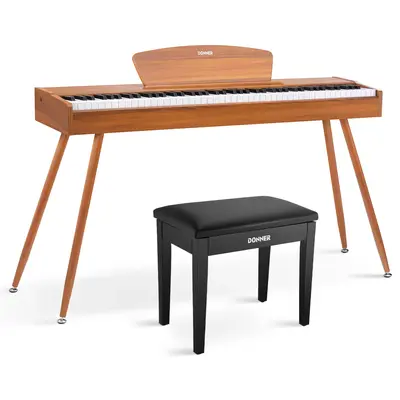 Donner DDP-80 Wooden Digital Piano - Natural / Piano+Black Bench