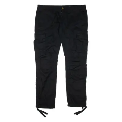 ARMY TEX Corry Cargo Trousers Black Slim Straight Womens W35 L29