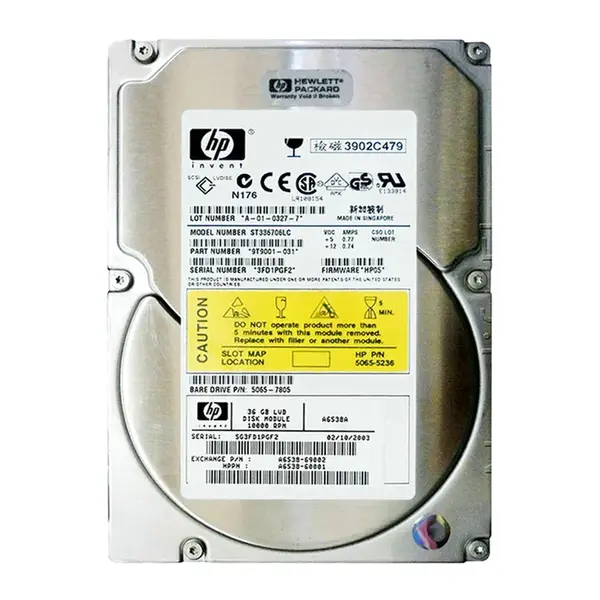 A6538-69002 HP 36.4GB Ultra-160 SCSI 10000 3.5-inch Hard Drive