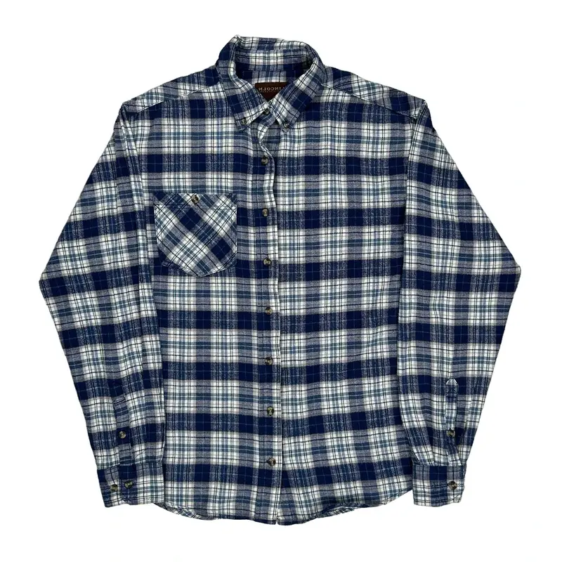 Checked Lincoln Outfitters Tall Flannel Shirt - Large Blue Cotton