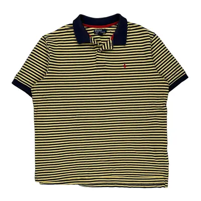 Ralph Lauren Striped Polo Shirt - 2XL Navy Cotton