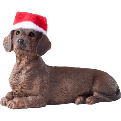 Sandicast Sitting Red Dachshund Christmas Tree Ornament