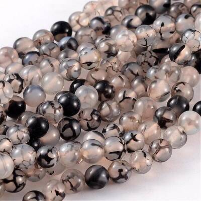 Natural Dragon Veins Agate Beads