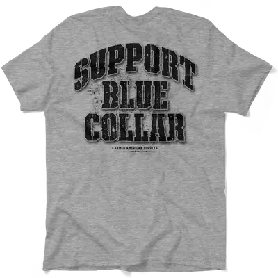 Support Blue Collar - Heather Grey T-Shirt